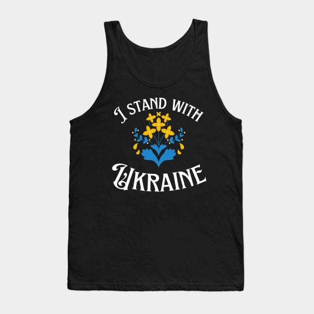 I Stand with Ukraine Ukrainian Wildflower Tank Top by MalibuSun